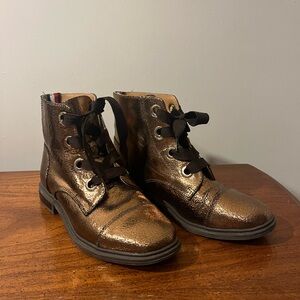 Bronze Lace-Up Ankle Booties - Tommy Hilfiger